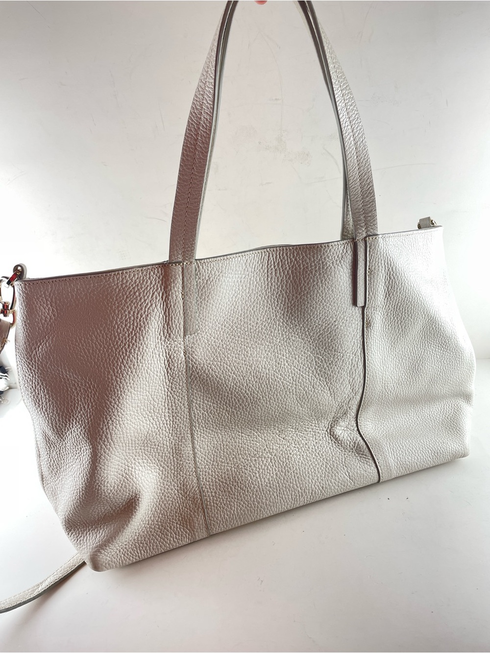 Banana Republic Pebbled Leather Tote | Ivory | Large Work & Travel Bag
